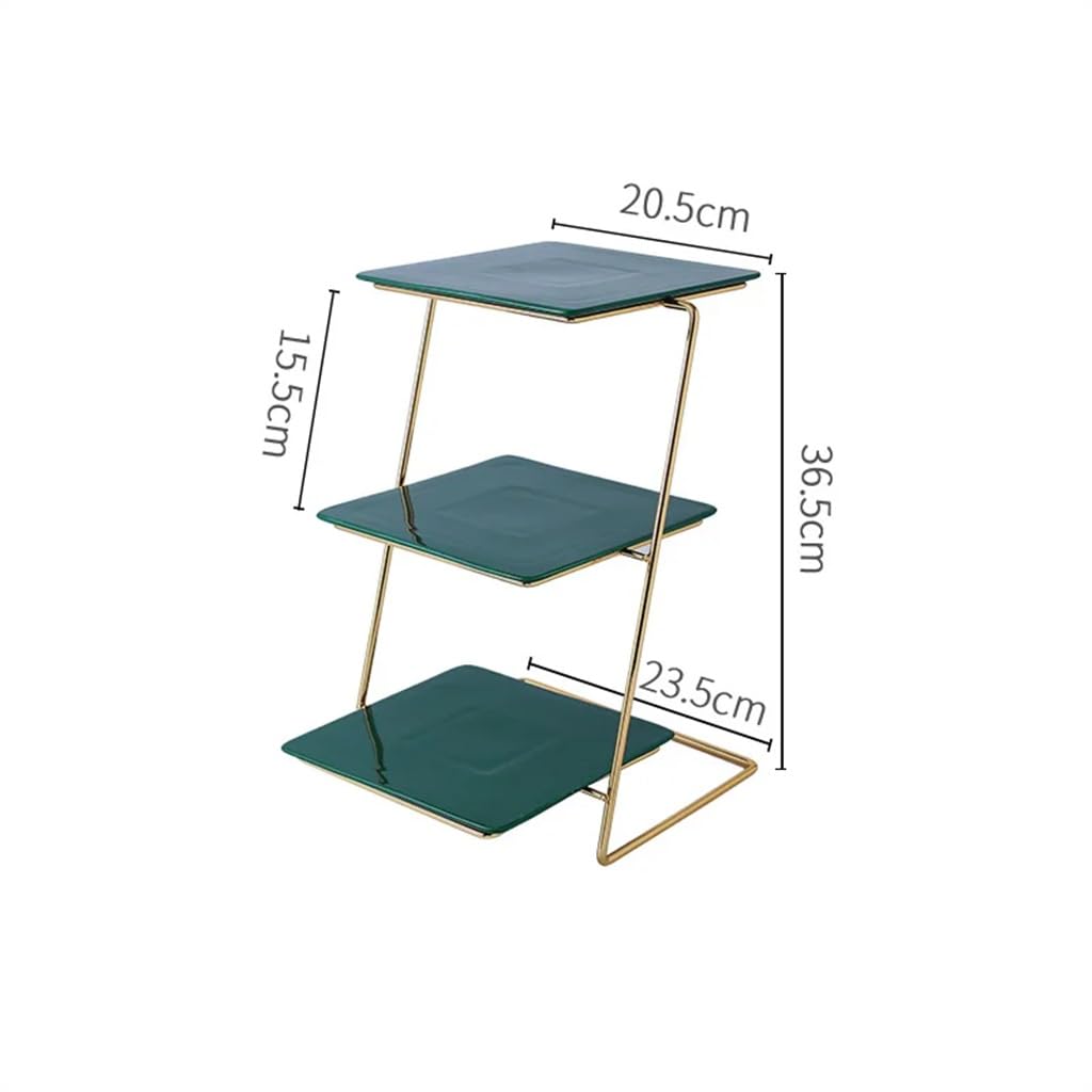 AODFDSJH Ceramic Tray Iron Dessert Table Display Stand Afternoon Tea Multi-Tier Pastry