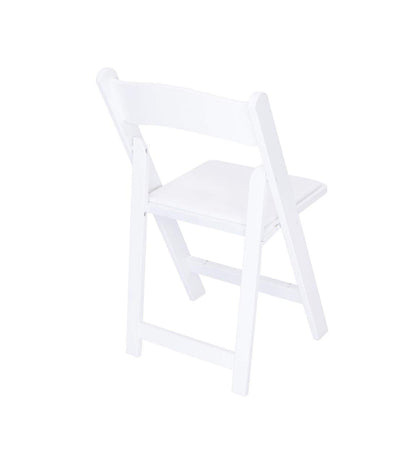 Aeiniwer Rhino Series Wood Folding Chair (4 Pack) - Garden & Indoor/Outdoor Use - Perfect for Events, Weddings and Party Rentals - Durable, Storable, and Lightweight (White)