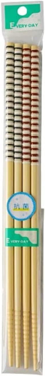 Asahi Koyo 2 Pairs Set Long Cooking Serving Chopsticks, Dishwasher Safe 10.6 Inches Red and Black