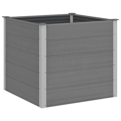 Foknhdi 39.4 x 39.4 x 35.8 in Grey Raised Garden Bed Outdoor, Large Square WPC Planter Box with Aluminum Frame for Patio, Balcony, Yard Herb & Vegetable Growing