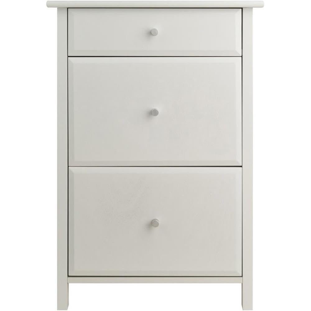 Pemberly Row 3-Drawer Transitional Wooden File Cabinet, Composite Wood, White Finish, 30.7" H x 20.8" W x 20.2" D, Storage for Legal and Letter Files, Home or Office Use