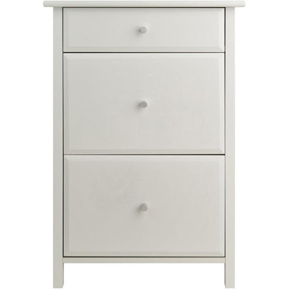 Pemberly Row 3-Drawer Transitional Wooden File Cabinet, Composite Wood, White Finish, 30.7" H x 20.8" W x 20.2" D, Storage for Legal and Letter Files, Home or Office Use