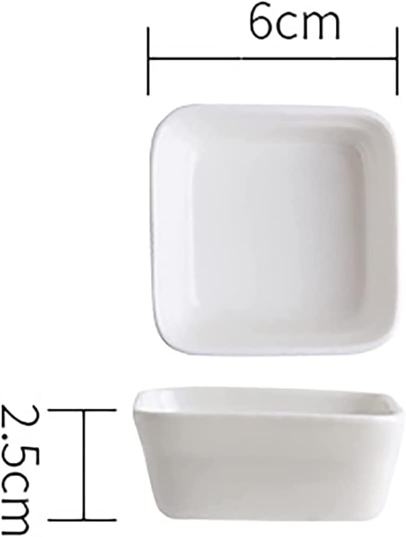 Square-Shaped Ceramic Sauce Dish, 4 PCS Multipurpose Sushi Dipping Bowl Appetizer Plates Serving Dish