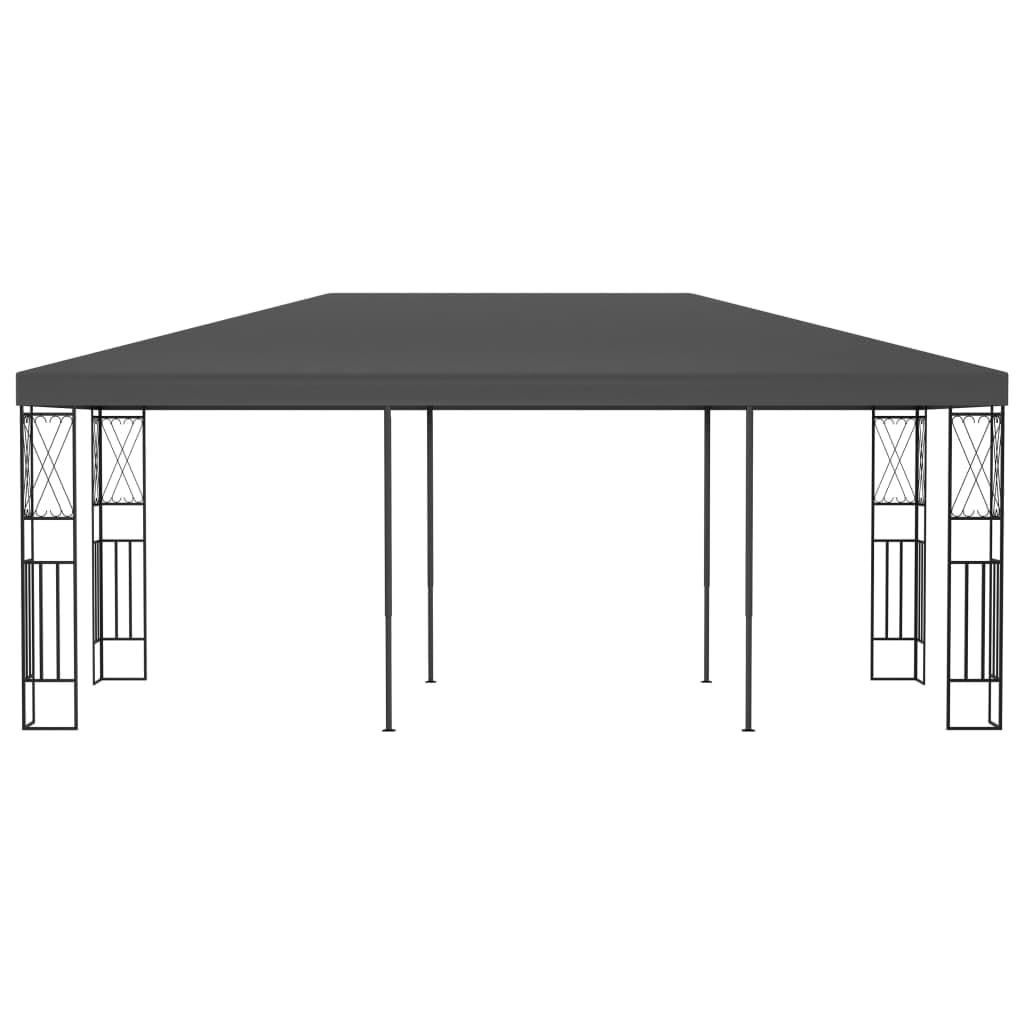 Large Anthracite Gazebo, 100% Polyester Canopy, Durable Steel Frame, 9.8x9.8 ft Outdoor Patio Shelter for Parties, UV-Resistant Fabric, Easy Assembly Outdoor Structures