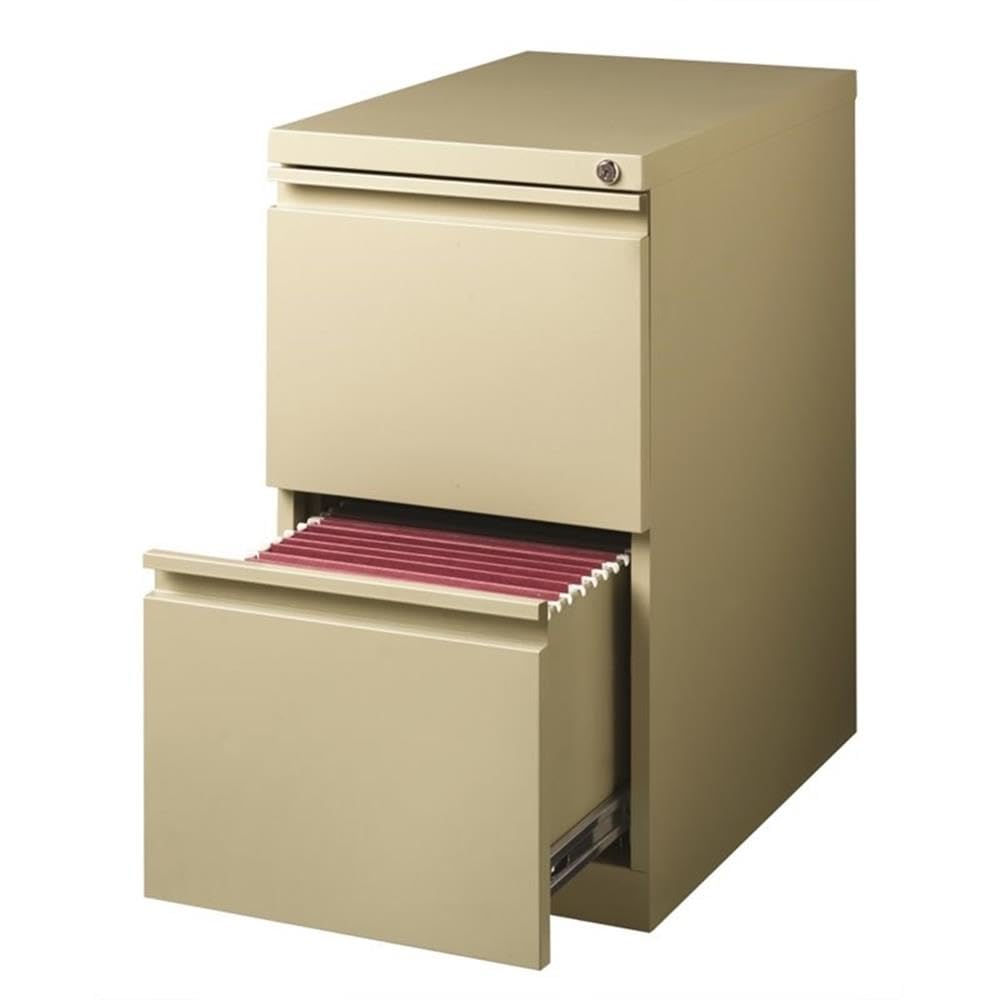 Hirsh 23-in Deep Mobile Pedestal File 2-Drawer File/File. Full Width Pull. Beige