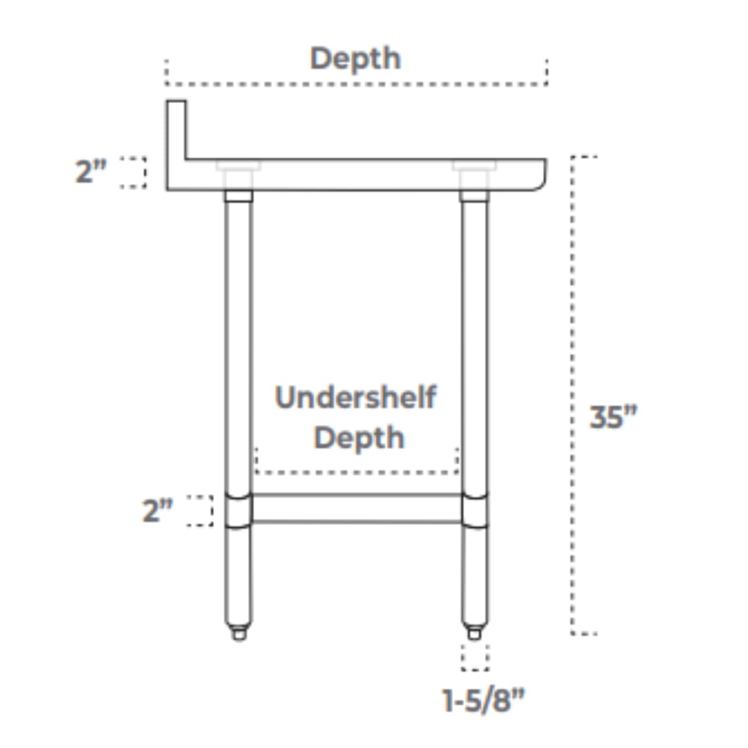 EMPURA 96" x 30" Stainless Steel Work Table | Commercial Utility Prep Workstation for Restaurant Laundry Garage | 800 lb Capacity, S/S Undershelf Legs, 4" Backsplash, 96"W x 30"D x 35"H, 16 Gauge, NSF