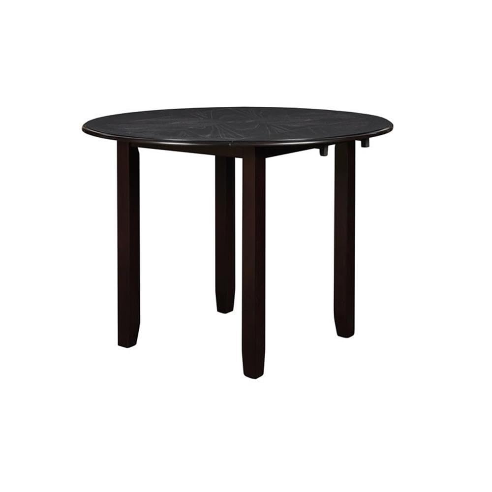 New Classic Furniture Gia 3-Piece Drop Leaf Dining Table Set with 2 Chairs, 42-Inch, Ebony