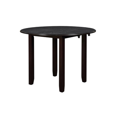 New Classic Furniture Gia 3-Piece Drop Leaf Dining Table Set with 2 Chairs, 42-Inch, Ebony