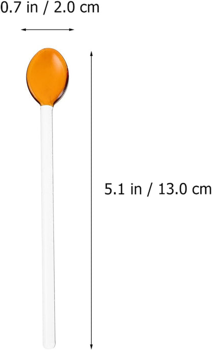 6Pcs Coffee Spoon Glass Tasting Spoon Set, Teaspoon Stirring Spoon for Tea, Dessert, Cocktail