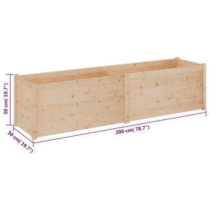 Mhdvray 78.7"x19.7"x19.7" Solid Pinewood Raised Planter Large Rustic Raised Garden Bed Box Natural Oil Finish for Patio Balcony Flower Vegetables Outdoor