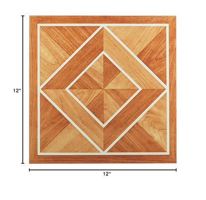Tivoli Self Adhesive Vinyl Floor Tiles, 45 Tiles - 12" x 12", Light Oak Plank-Look - Peel & Stick, DIY Flooring for Kitchen, Dining Room, Bedrooms, Basements & Bathrooms by Achim Home Decor