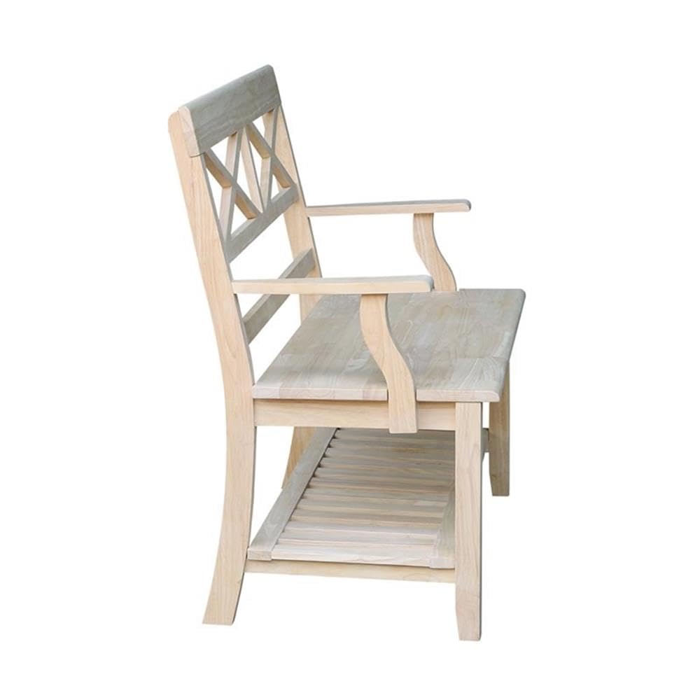 International Concepts Double X- Back Bench, Unfinished
