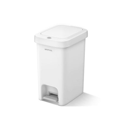 MOPALL 1.9 Gallon Slim Bathroom Trash Can with Lid - Dual-Way Opening (Step Pedal & Press Top) Small Trash Can for Narrow Spaces, Rust-Proof Wastebasket Small Garbage Can for Bathroom, Bedroom, Office