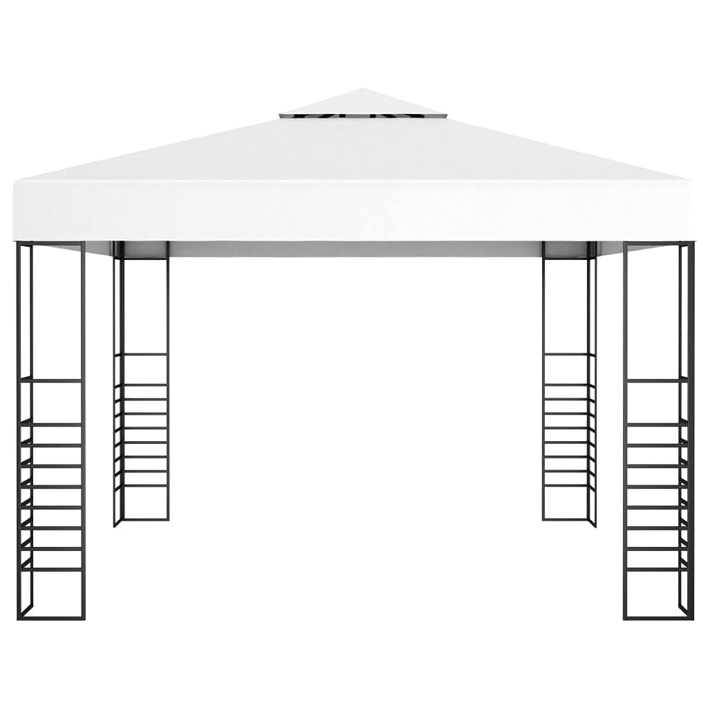 Xhnifbn White Outdoor Gazebo Canopy 10x10 Pop-Up Shade Tent with Steel Frame, UV-Resistant Fabric & Instant Setup, Modern Square Shelter for Patio, Backyard Party or Camping Gatherings