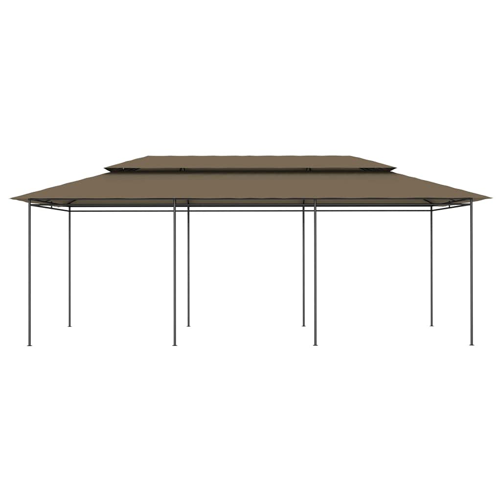 Taupe Gazebo, 236.2x106.3 Inch Outdoor Canopy Tent with Tubular Steel Frame, UV Resistant Polyester Fabric, Foldable Patio Shelter for Garden, Beach, BBQ Outdoor Structures