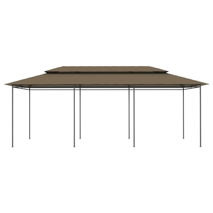 Taupe Gazebo, 236.2x106.3 Inch Outdoor Canopy Tent with Tubular Steel Frame, UV Resistant Polyester Fabric, Foldable Patio Shelter for Garden, Beach, BBQ Outdoor Structures