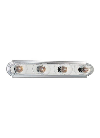Sea Gull Lighting 4701-05 Four Light Wall Bath Fixture, Chrome, 24 inch