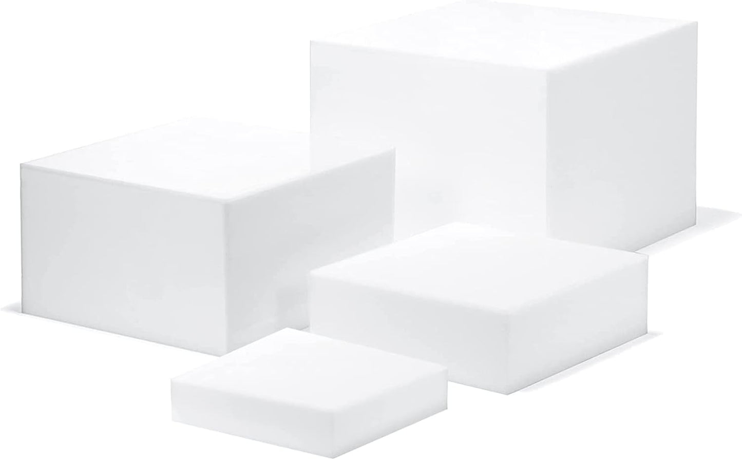KCGANI 5 White Acrylic Cube Cupcake Dessert Display Stands, Sides Nesting Risers Boxes, Square Acrylic Table Decorate
