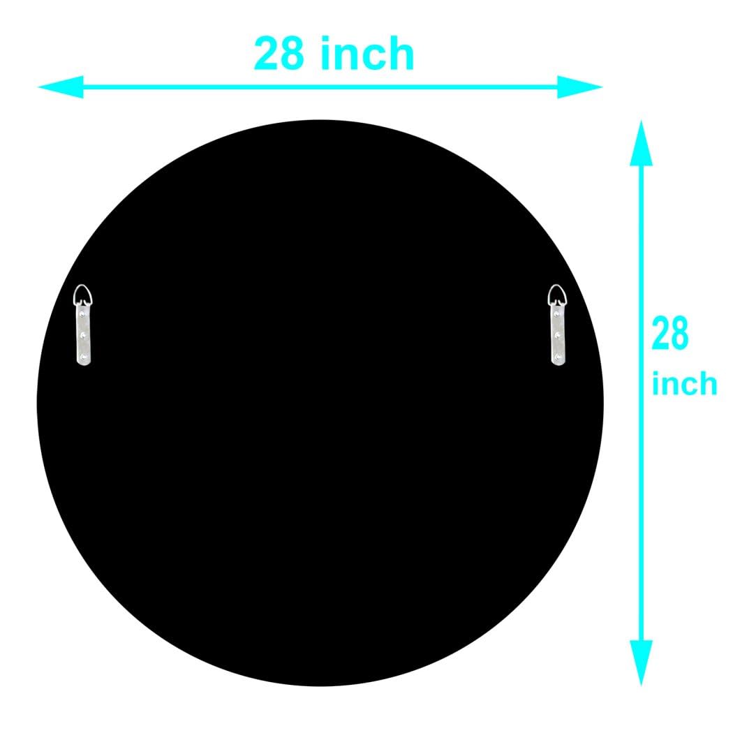 QMDECOR Round Wall Mirror 28x28 inch Crystal Crush Diamond Decor for Home Decoration Silver Mirror.