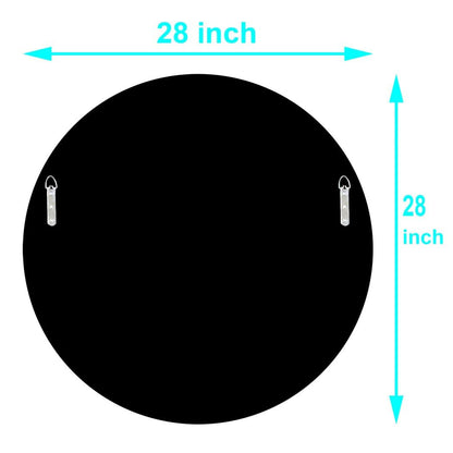 QMDECOR Round Wall Mirror 28x28 inch Crystal Crush Diamond Decor for Home Decoration Silver Mirror.