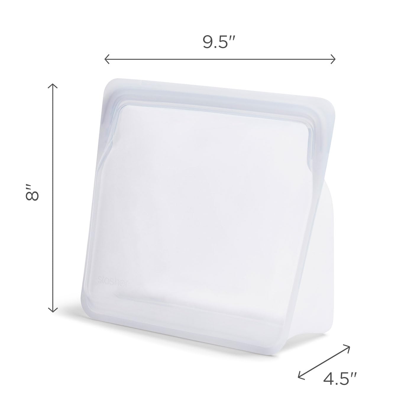 Stasher Silicone Reusable Storage Bag, Stand-Up Mega Bag, Reusable Freezer Bags, Microwave, Dishwasher, Oven Safe, Sous Vide, Premium Lunch Container, Eco Friendly, Food Storage Bags, 104 oz, Clear