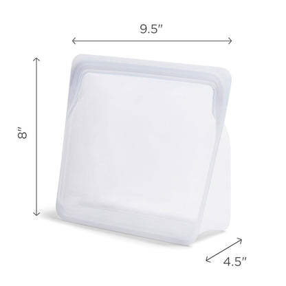Stasher Silicone Reusable Storage Bag, Stand-Up Mega Bag, Reusable Freezer Bags, Microwave, Dishwasher, Oven Safe, Sous Vide, Premium Lunch Container, Eco Friendly, Food Storage Bags, 104 oz, Clear