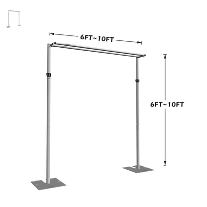 Pipe and Drape Adjustable Uprights, Crossbars,Bases & Hangers - Drape Systems for Backdrops, Trade Shows, Events, Photo Booths and Decorations by CITNAMOR (10' Tall x 10' Wide Kit(2xCrossbar))
