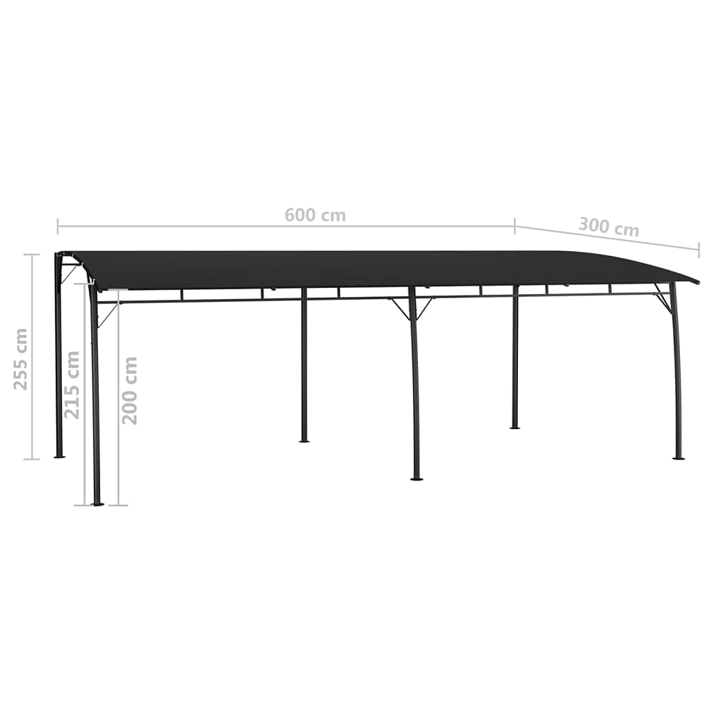 Anthracite Outdoor Sunshade Awning, Powder-Coated Steel Frame, 19.7x9.8 FT Large Rectangular Canopy Tent for Patio, Garden, and Backyard Gatherings Outdoor Structures