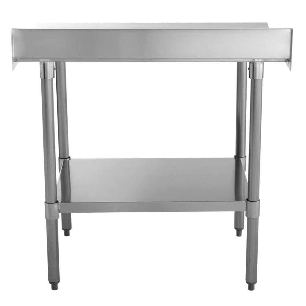 Kratos Stainless Steel Kitchen Prep Table 36"x30" with Backsplash and Undershelf, NSF Worktable for Restaurants - 18ga/304SS