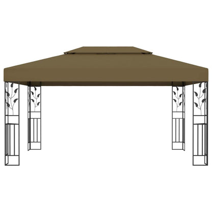 Taupe Outdoor Gazebo 100% Polyester with PA Coating, Powder-Coated Steel Frame, 9.8 x 13.1 ft Rectangular Canopy Tent for Patio, Garden, Backyard Events Outdoor Structures