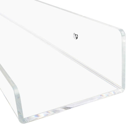 15" (15 Inch 3Pack) Weiai Clear Acrylic Shelf Invisible Floating Wall Ledge Bookshelf, Kids Book Display Shelves Wall