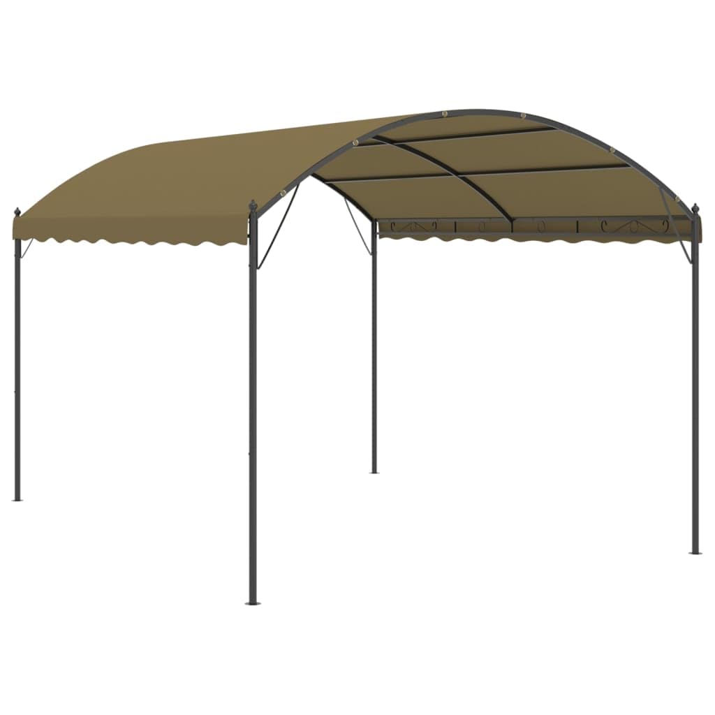 Large Gazebo Taupe and Black, Polyester Fabric Steel Frame, 157.5x157.5x102.4in Outdoor Canopy Tent for Patio, Garden, Event Outdoor Structures