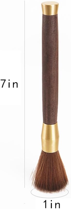 Coffee Grinder Cleaning Brush, Wood Handle & Natural Bristles, Espresso Dusting Tool for Home Kitchen, Brown