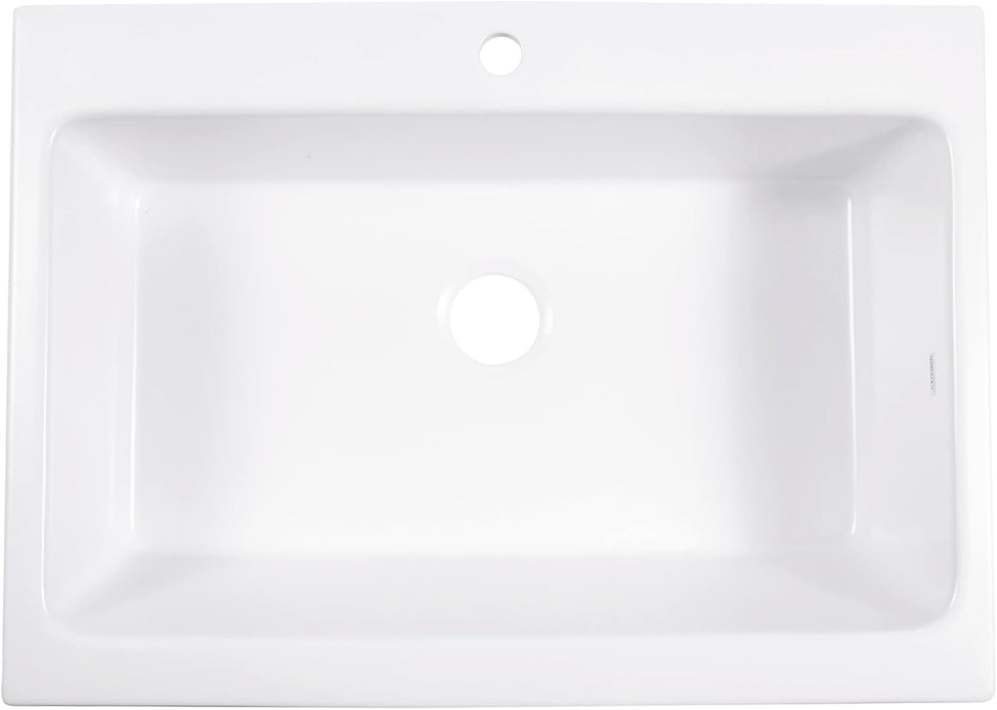 Sinkology Parker 34 Inch Quick-Fit Drop-In Fireclay Farmhouse Kitchen Sink - No Countertop Replacement, DIY 1-Hr, SureFire Chip and Stain Resistant, Sinkology Everyday Warranty, Single Bowl