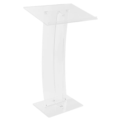Generic 43.31 Inch Acrylic Clear Conference Presentation Pulpit Transparent Churches Lecterns Presentation Podiums for Classroom/Wedding/Conference/Lecture/Concert