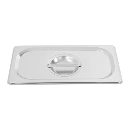 Wawuwao Chilled Condiment Server with Lid, 3-Compartment Stainless Steel Chilled Serving Tray with Lids, Commercial Food Storage Containers for Buffet Restaurant Home, 2 Types of Lids (3-Pan)