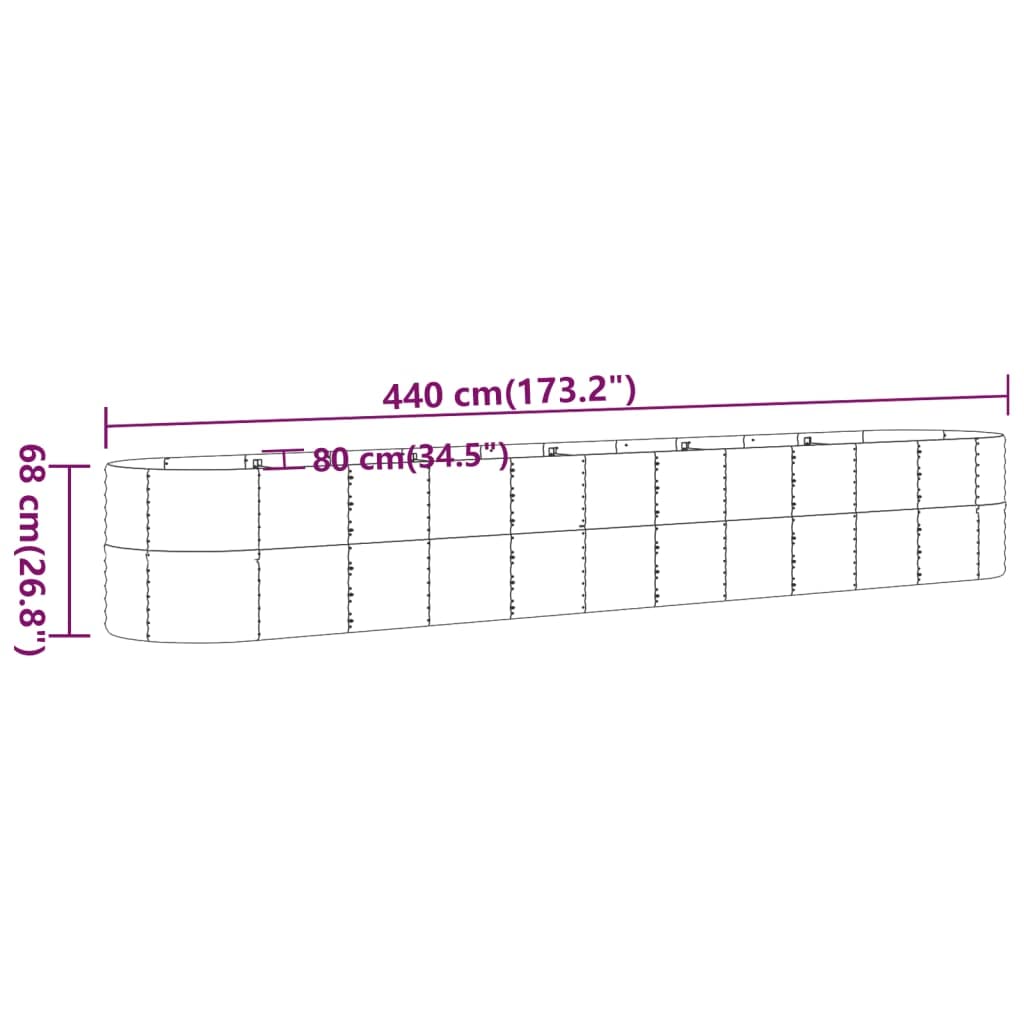 Mhdvray Large Oval Raised Garden Bed 173x173x27 in, Heavy-Duty Powder-Coated Steel Planter Box for Vegetables Flowers Herbs, Spacious Outdoor Raised Bed for Patio Balcony Modern Grey