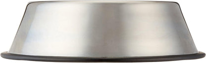 Amazon Basics Stainless Steel Non-Skid Dog Bowl, Dishwasher Safe, Rust Resistant, Single