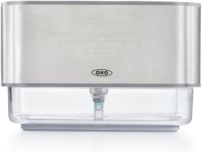 OXO Good Grips Clear Stainless Steel Soap Dispensing Sponge Holder