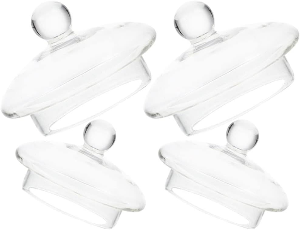 UPKOCH Tea Steeper, 4 Pack Glass Teapot Lid Replacement, Teapot Strainer Covers and Tea Filters