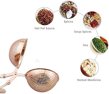 Snap Tea Strainer with Handle, Stainless Steel Mesh Tea Infuser for Loose Tea Filter and Pincer