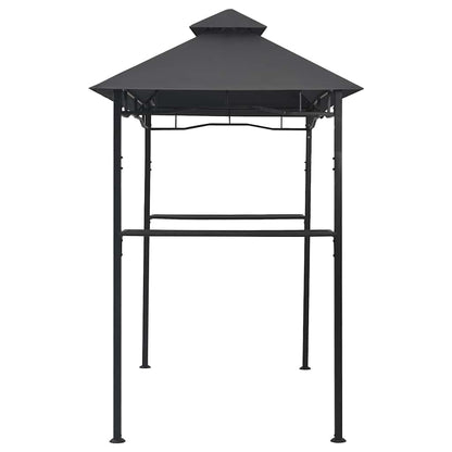 Anthracite Steel BBQ Gazebo, 94.5x59.1x100.4 inch Large Outdoor Canopy for Grilling, Flame-Retardant Polyester Fabric, Patio Tent Outdoor Structures