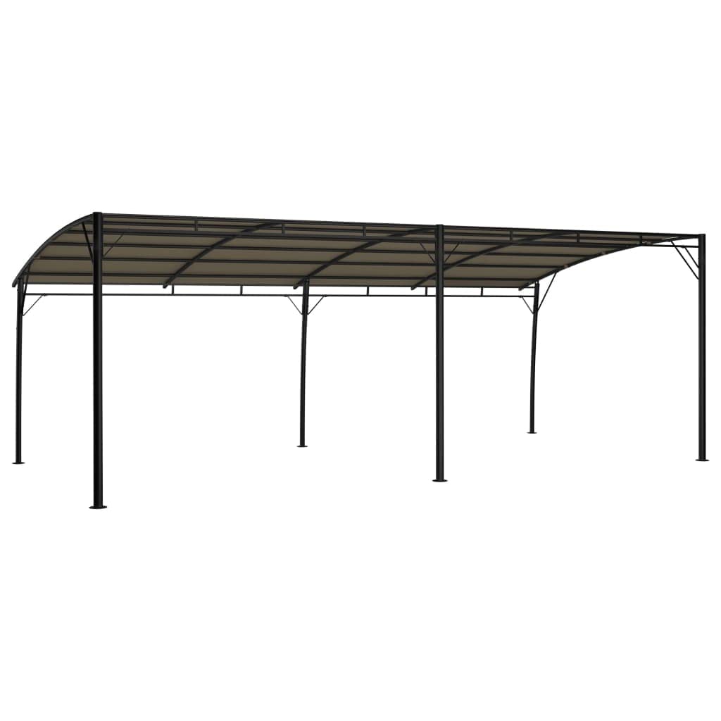 Sunshade Awning Taupe, 6x9.8 ft Outdoor Canopy with Powder-Coated Steel Frame, UV Protection for Patio, Garden, Events Lawn Structures