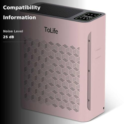 Tolife Powerful Air Purifiers for Home Large Room Up to 2000 Ft²Pets with Washable Filter, Sleep Mode, Timer, HEPA Filter Pet Air Purifier for Bedroom,White
