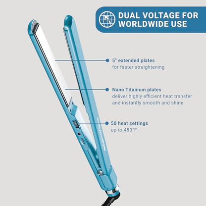 Nano Titanium Ultra-Thin Hair Straightener, Professional Flat Iron For All Hair Types