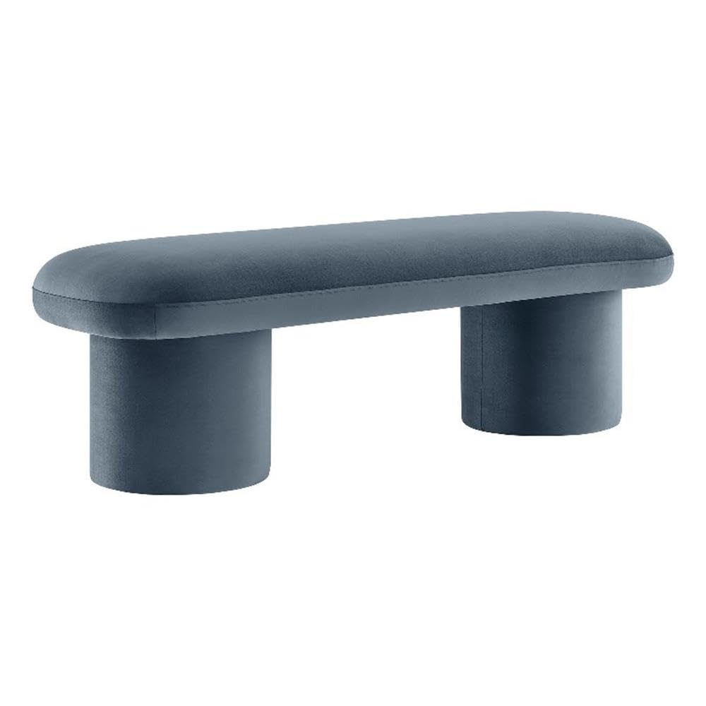 Modway Orla Performance Velvet Upholstered Bench in Cadet Blue