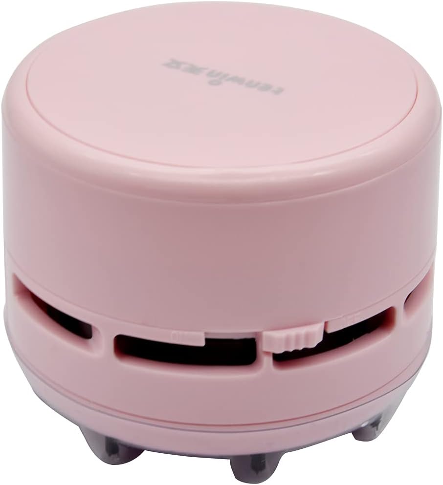 Mini Vacuum Cleaner - Portable Handheld Cordless Crumb Sweeper for Home Office Keyboard and Car, Pink