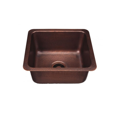 Thompson Traders – Rivera Dual Mount Bar Sink, 17 x 15 in, Hammered Antique Copper