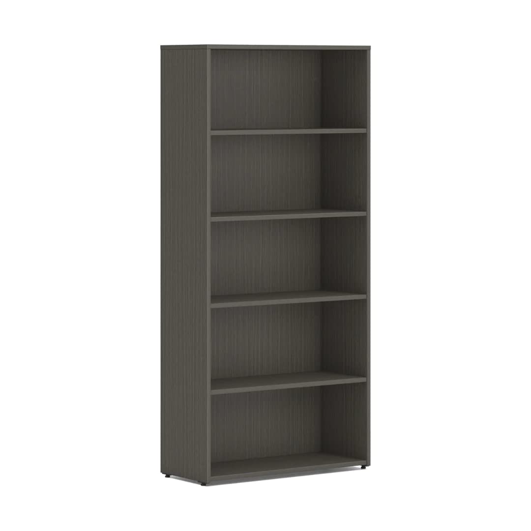 HON Mod Bookcase, Five-Shelf/4 Adjustable, 30w x 13d x 65h, Slate Teak