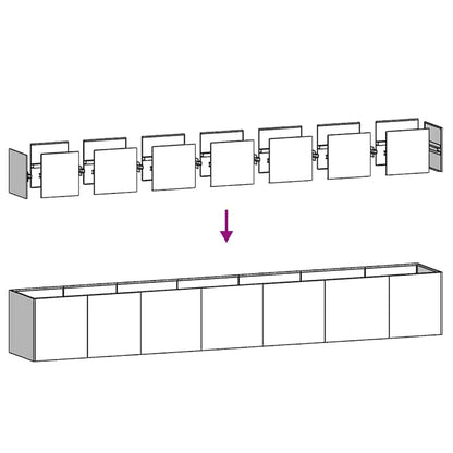 Favemtsl Large Rectangular Raised Planter Box 110.2 x 15.7 x 15.7 in Cold-Rolled Steel Matte Black Outdoor Raised Garden Bed Open Bottom for Balcony Patio Flowers Veggies